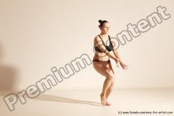 Underwear Martial art Woman White Moving poses Average long colored Dynamic poses Academic